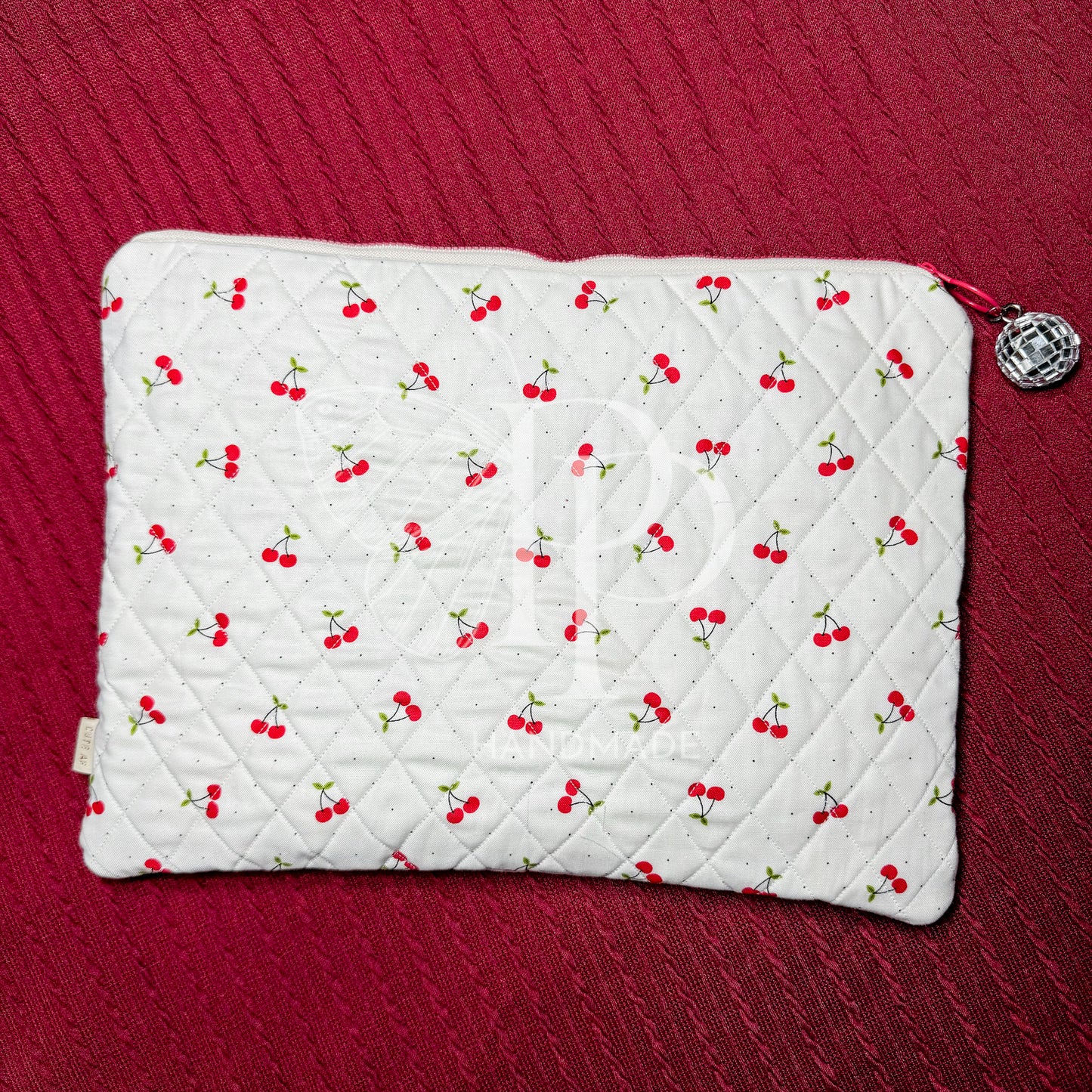 Quilted Cherry Zipper Bag