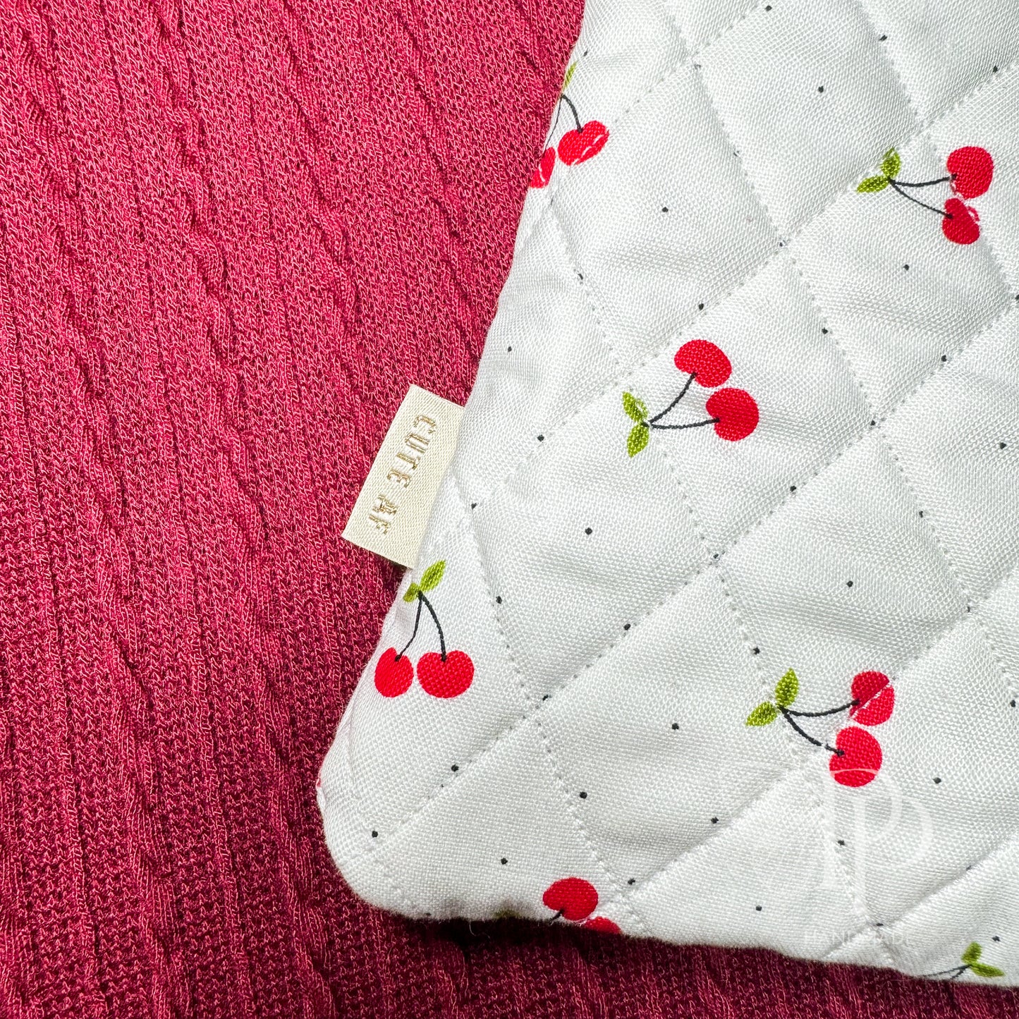 Quilted Cherry Zipper Bag