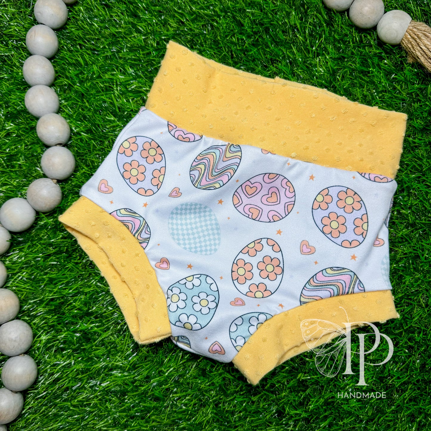 3-6m Bummies - Yellow Groovy Eggs