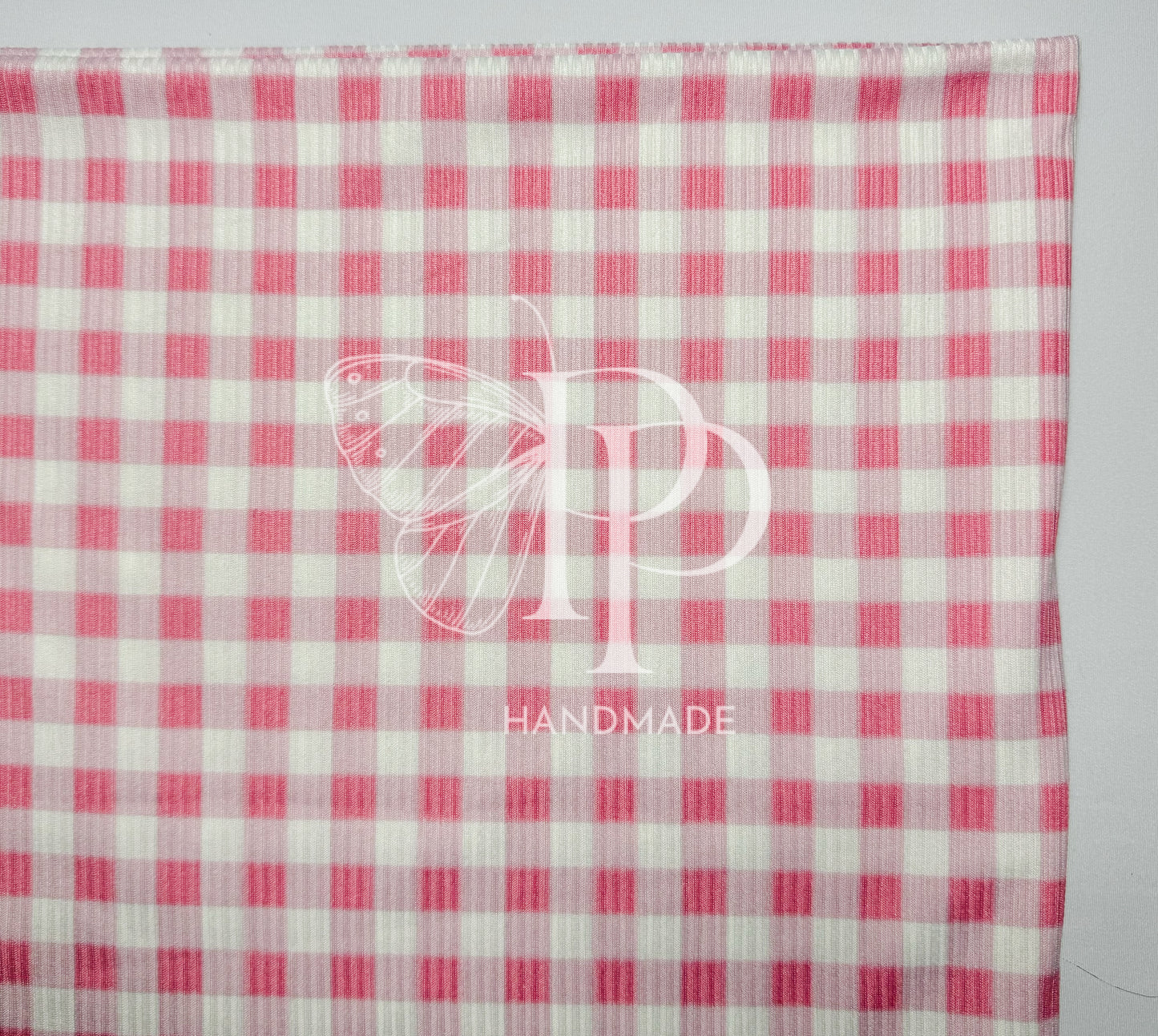 Pink Gingham Rib