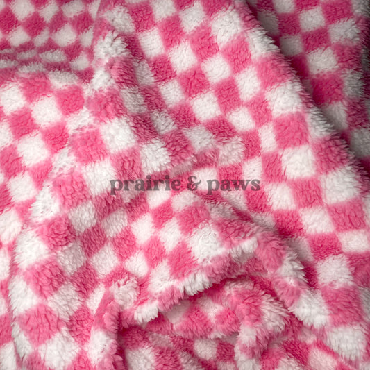 Pink Check Fuzzy Fleece