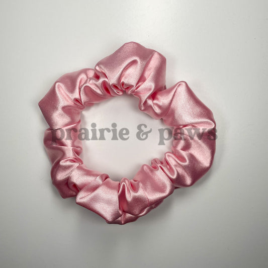 Soft Pink Satin Scrunchie