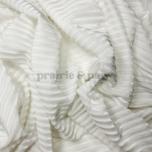 White Ribbed Velvet