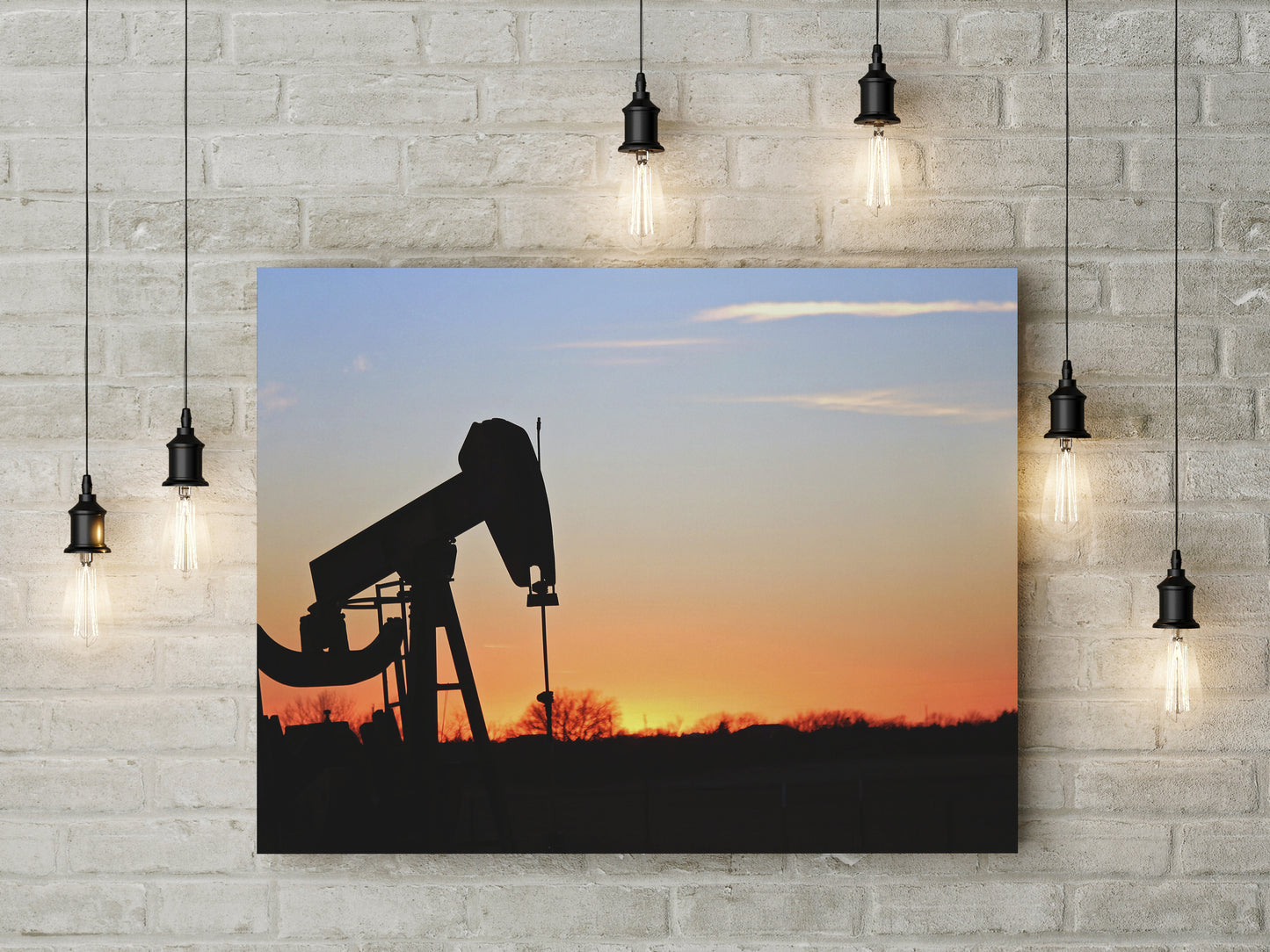 Canvas: Pumpjack Silhouette