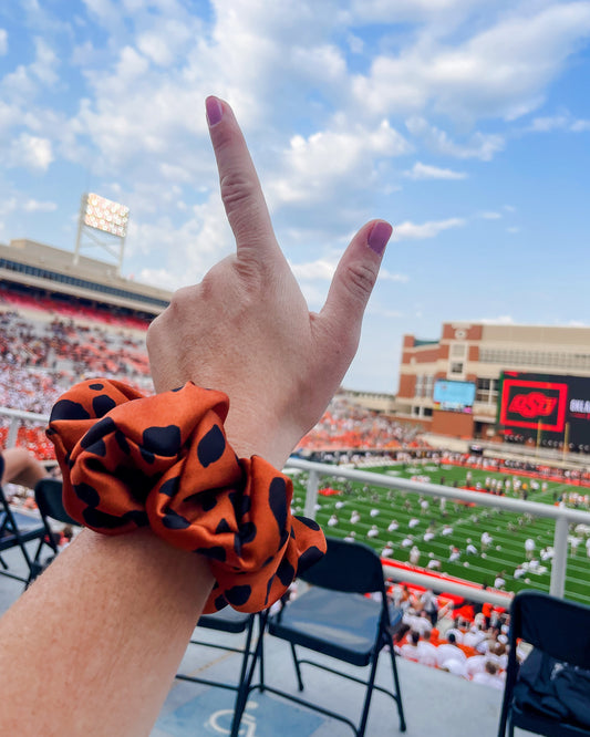 Leopard Orange Scrunchie