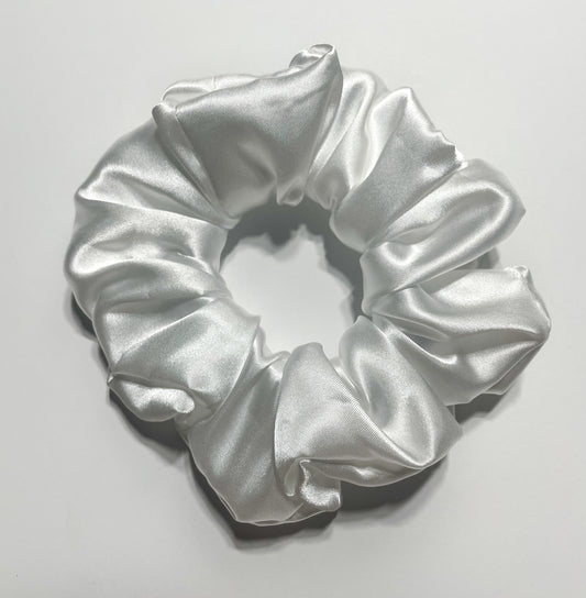 White Satin Scrunchie